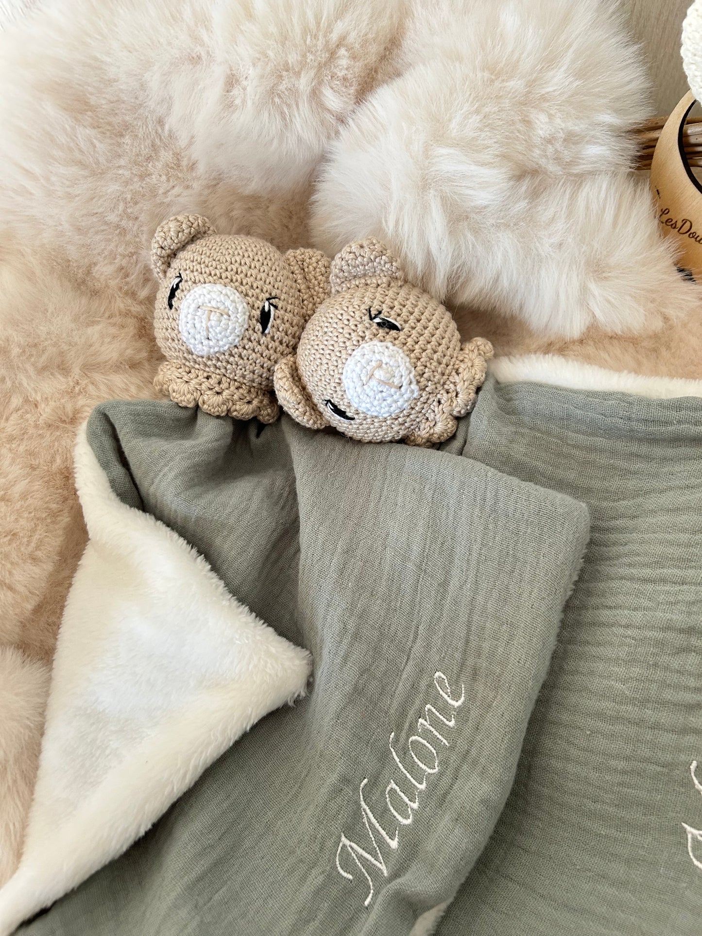 Duo Gaston l'Ourson Sable Personnalisable