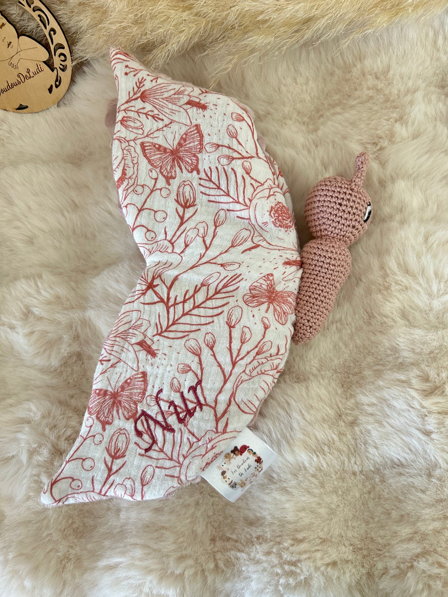 Louison Le Papillon Rose Satin/Tissus Papillon