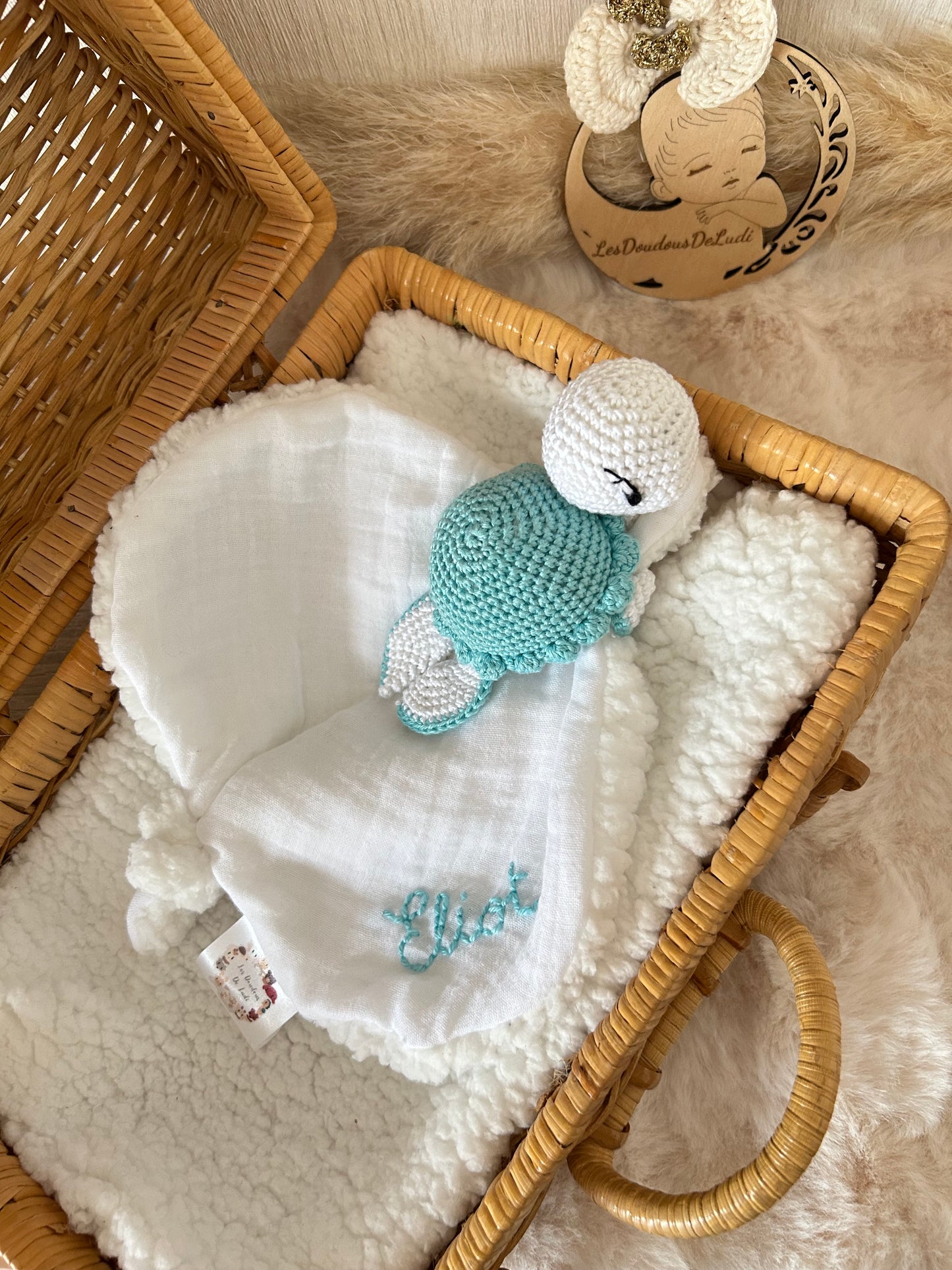 Lily La Tortue Bleu clair-Blanc