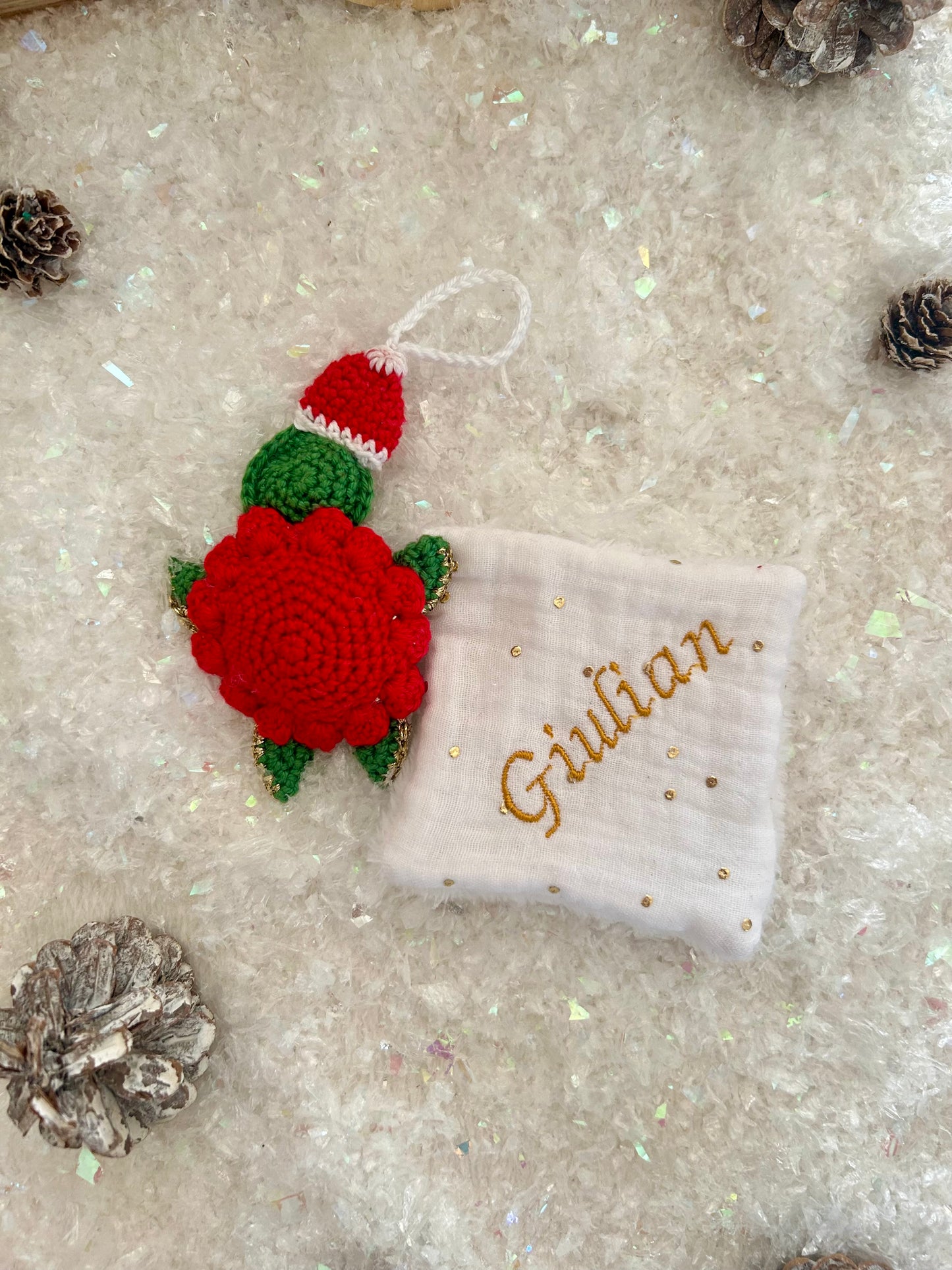 Petite tortue au crochet à suspendre pour Noël 🎄
