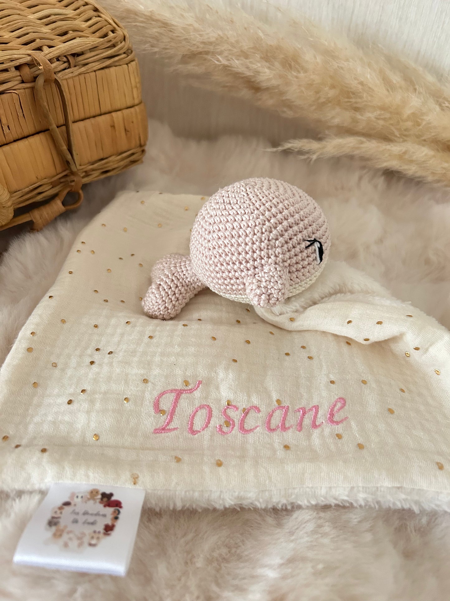 Ewen la Baleine Rose très pâle-Écru