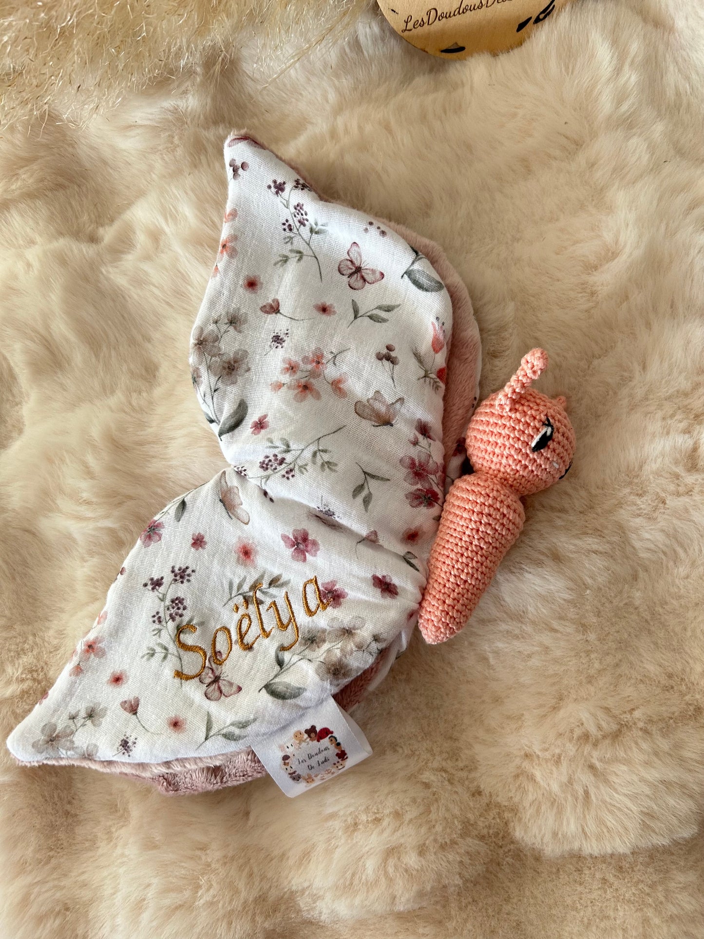 Louison Le Papillon Rose Saumon/Printemps