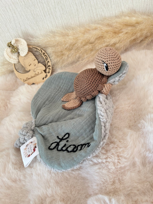 Lily La Tortue Marron Clair-Beige foncé