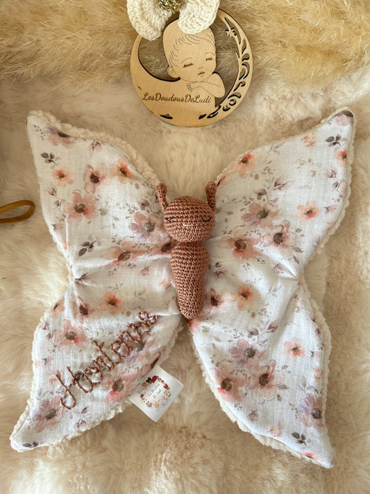 Louison le Papillon Marron biche/Flowers