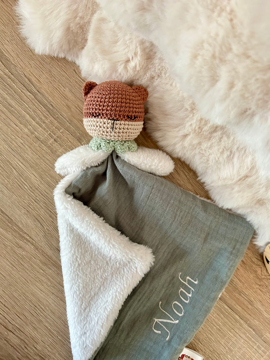 Lou la Loutre Vert d’eau avec lange petit bras