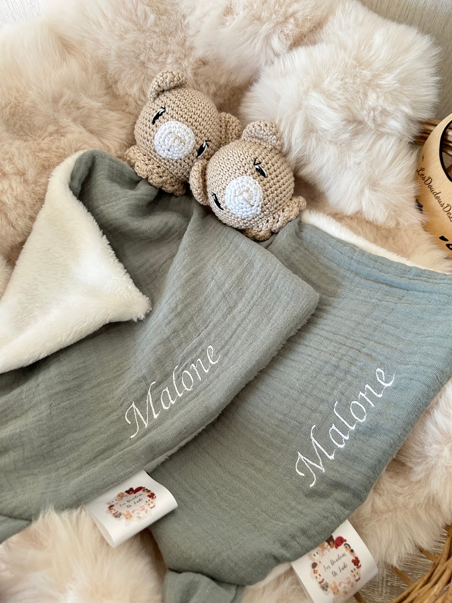 Duo Gaston l'Ourson Sable Personnalisable