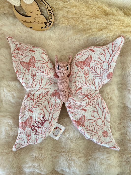 Louison Le Papillon Rose Satin/Tissus Papillon