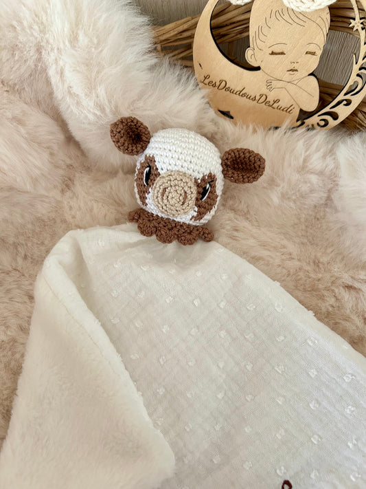 Doudou vache personnalisable