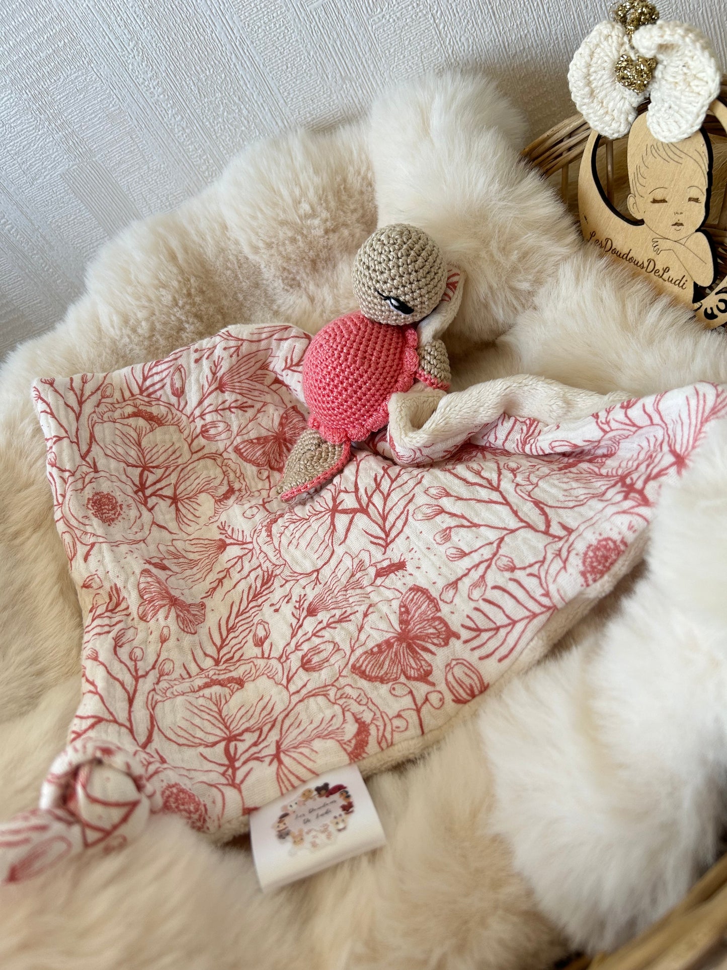 Lily La Tortue Pailletée Rose Vif/Sable EXPÉDITION EN 48H MAXIMUM