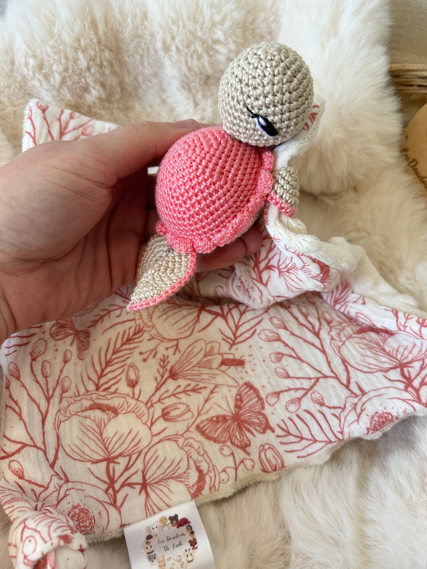 Lily La Tortue Pailletée Rose Vif/Sable EXPÉDITION EN 48H MAXIMUM