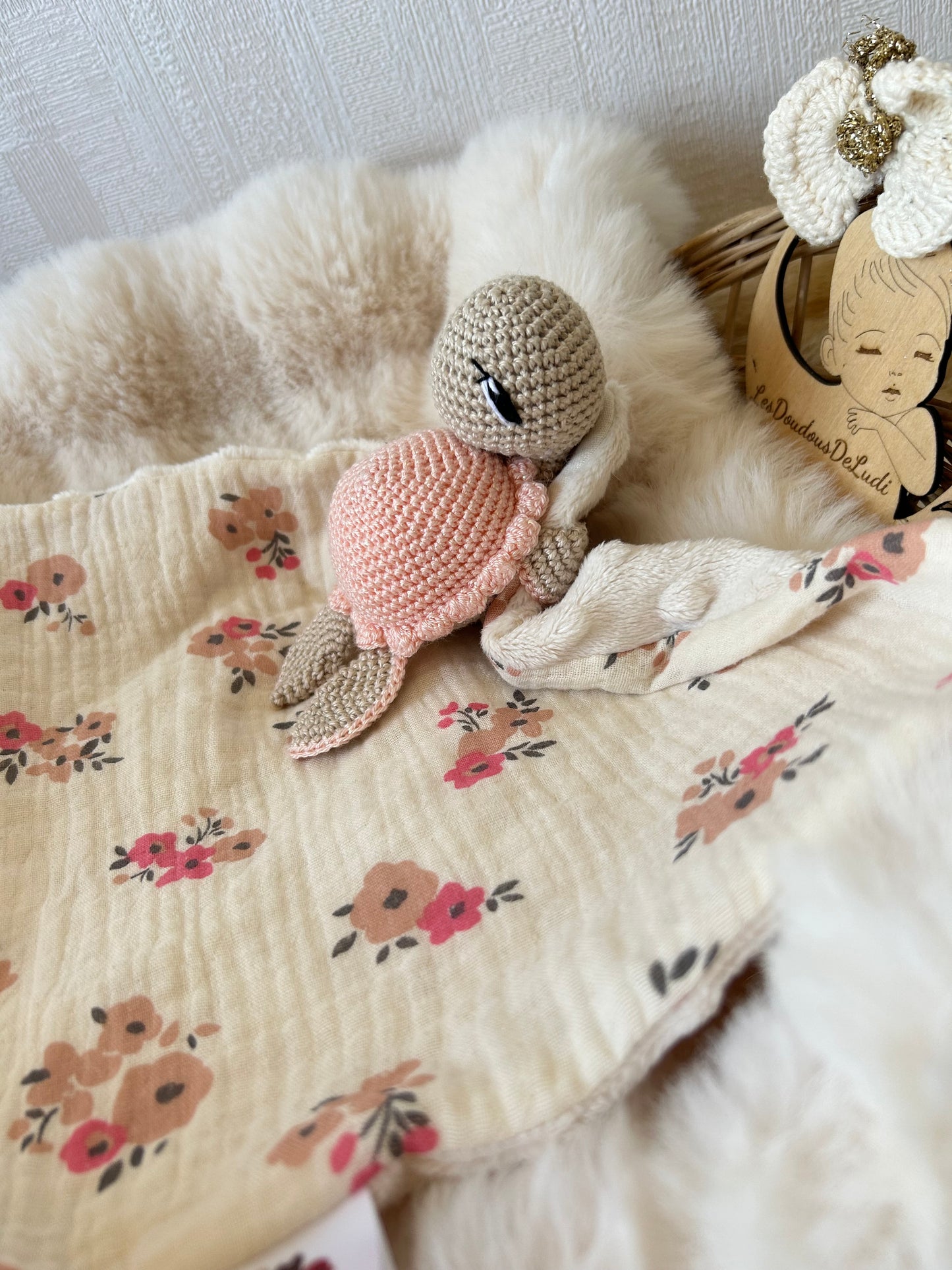 Lily La Tortue Pailletée Saumon/Sable EXPÉDITION EN 48H MAXIMUM