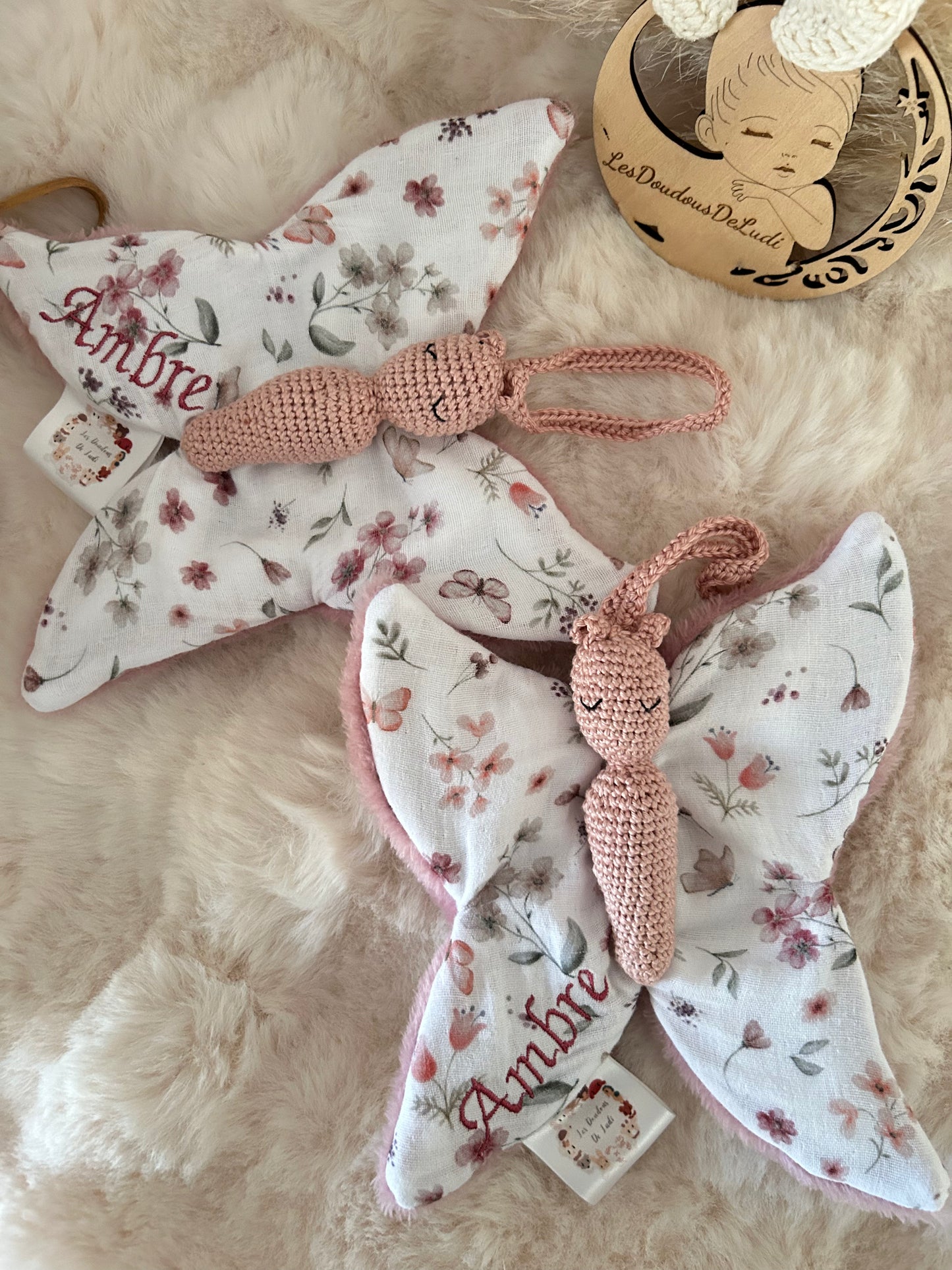 Duo Mini Louison Le Papillon Personnalisable
