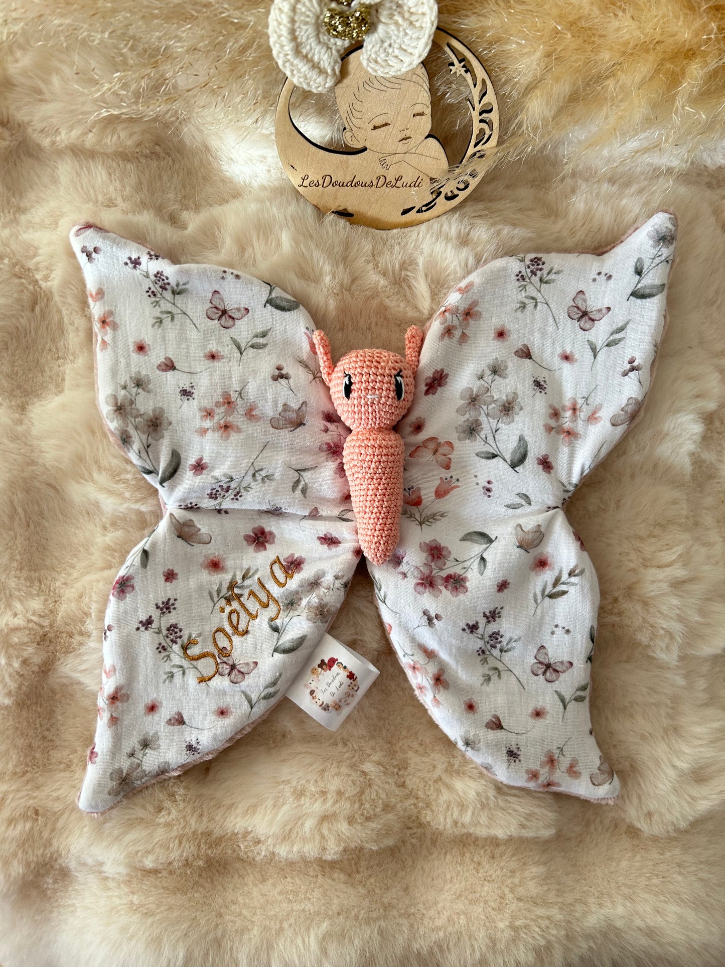 Louison Le Papillon Rose Saumon/Printemps